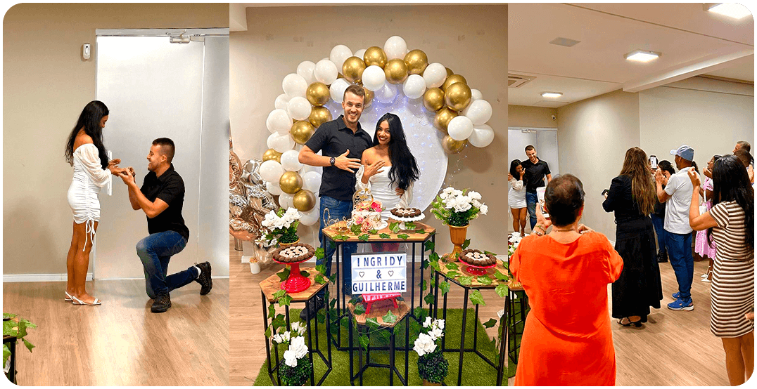 Pedido de casamento — festa no Escape 60’